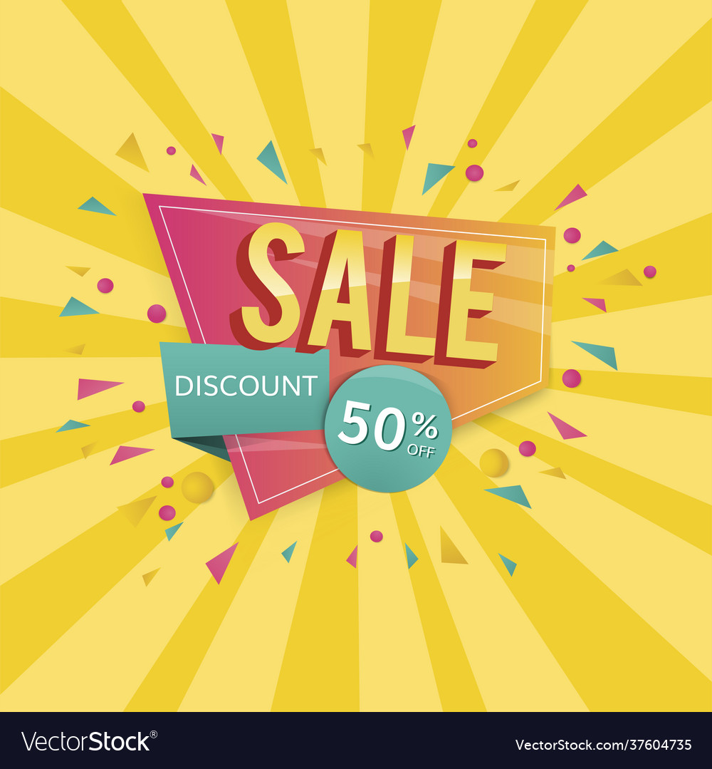 Half price sale sign Royalty Free Vector Image