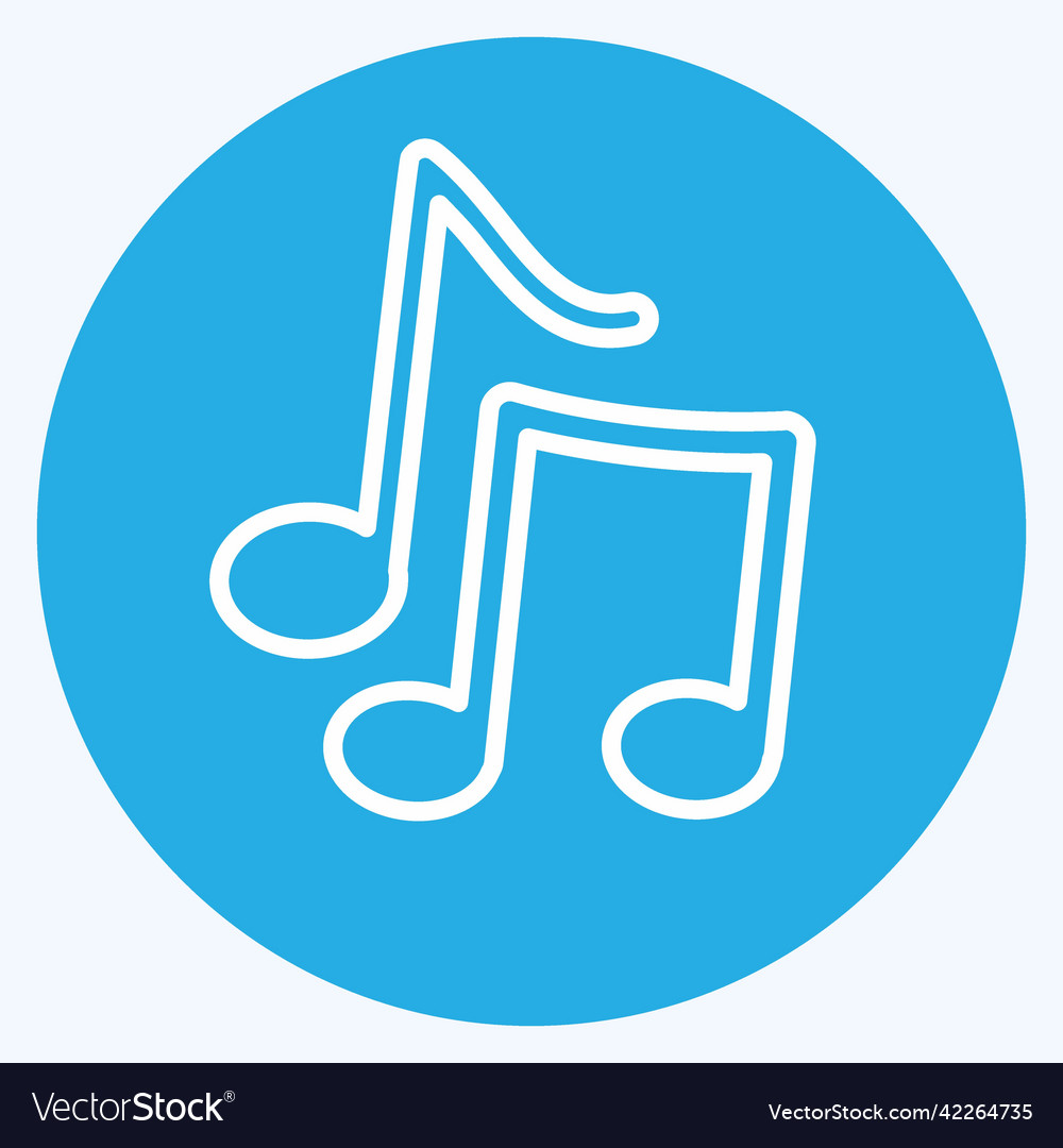 Icon musical note suitable for music symbol blue Vector Image