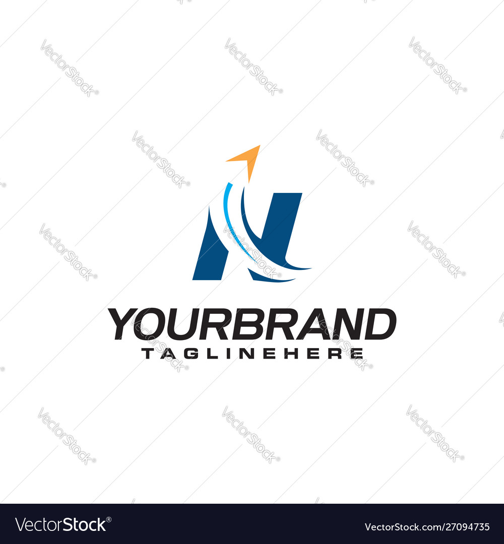 Initial letter n logo with arrow shape b Vector Image