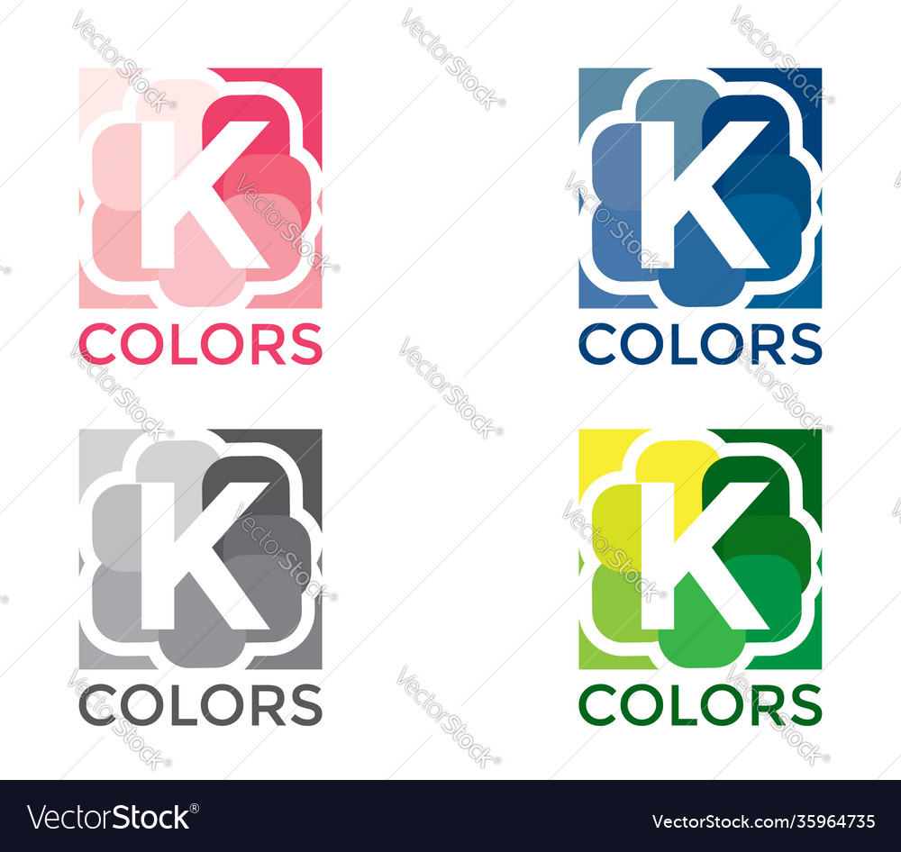 K colorful letter modern logo design concept