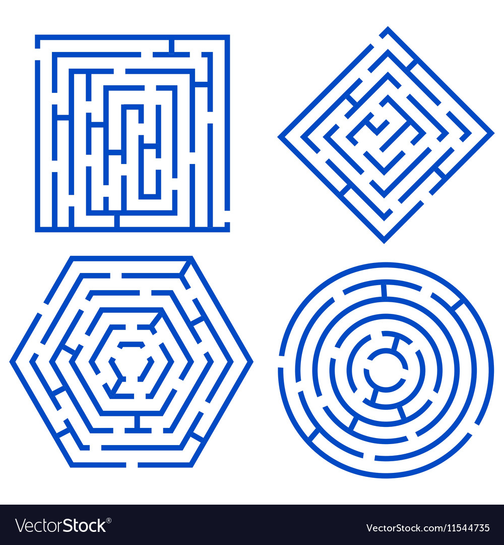 Labyrinth set different shapes
