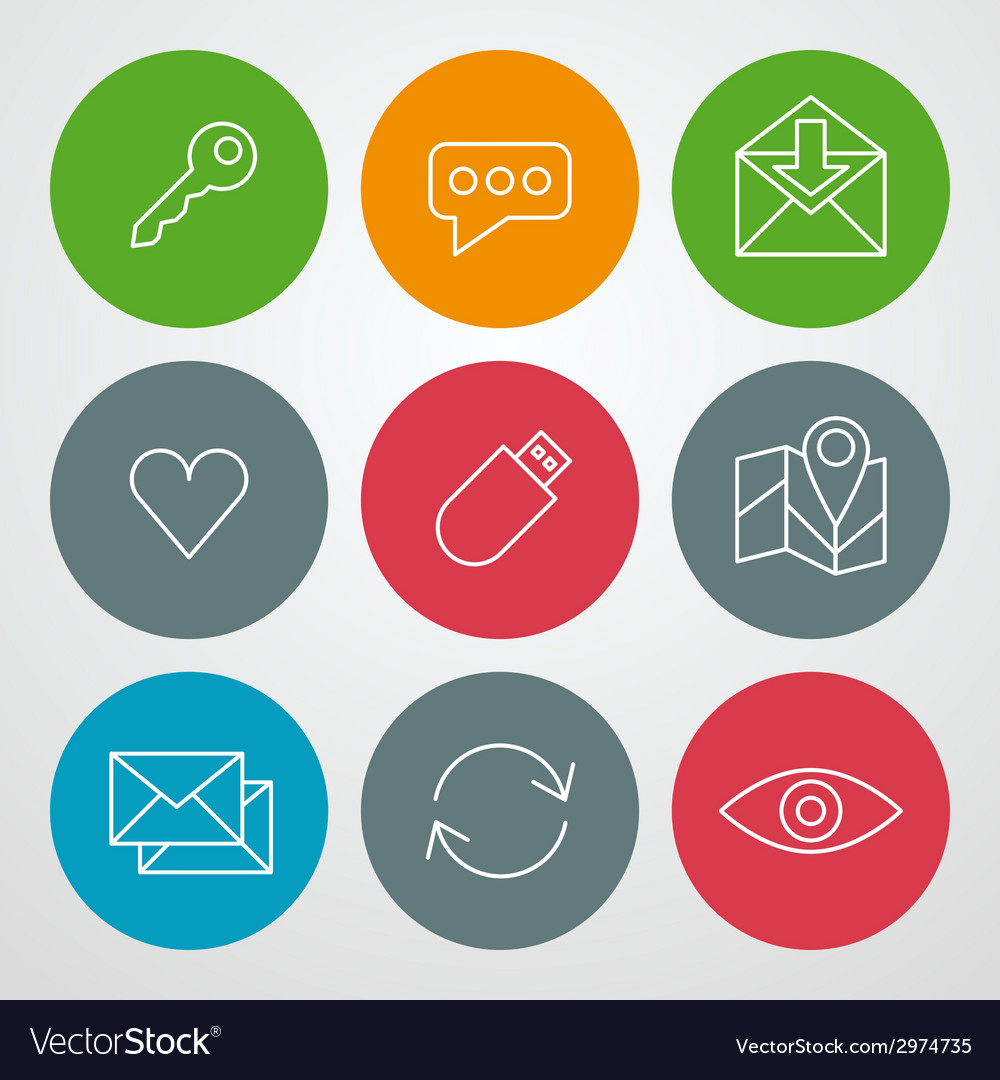 Line icons set for web site design and mobile apps
