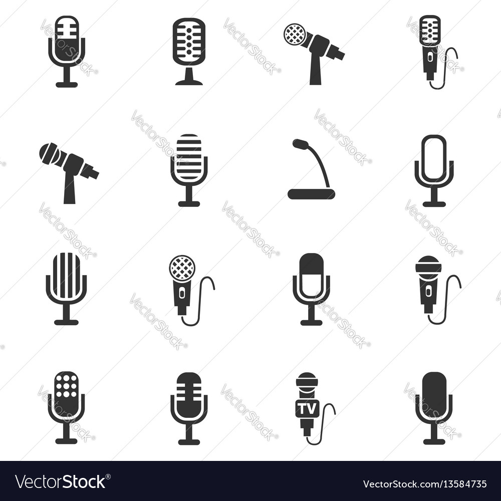 Microphone icon set