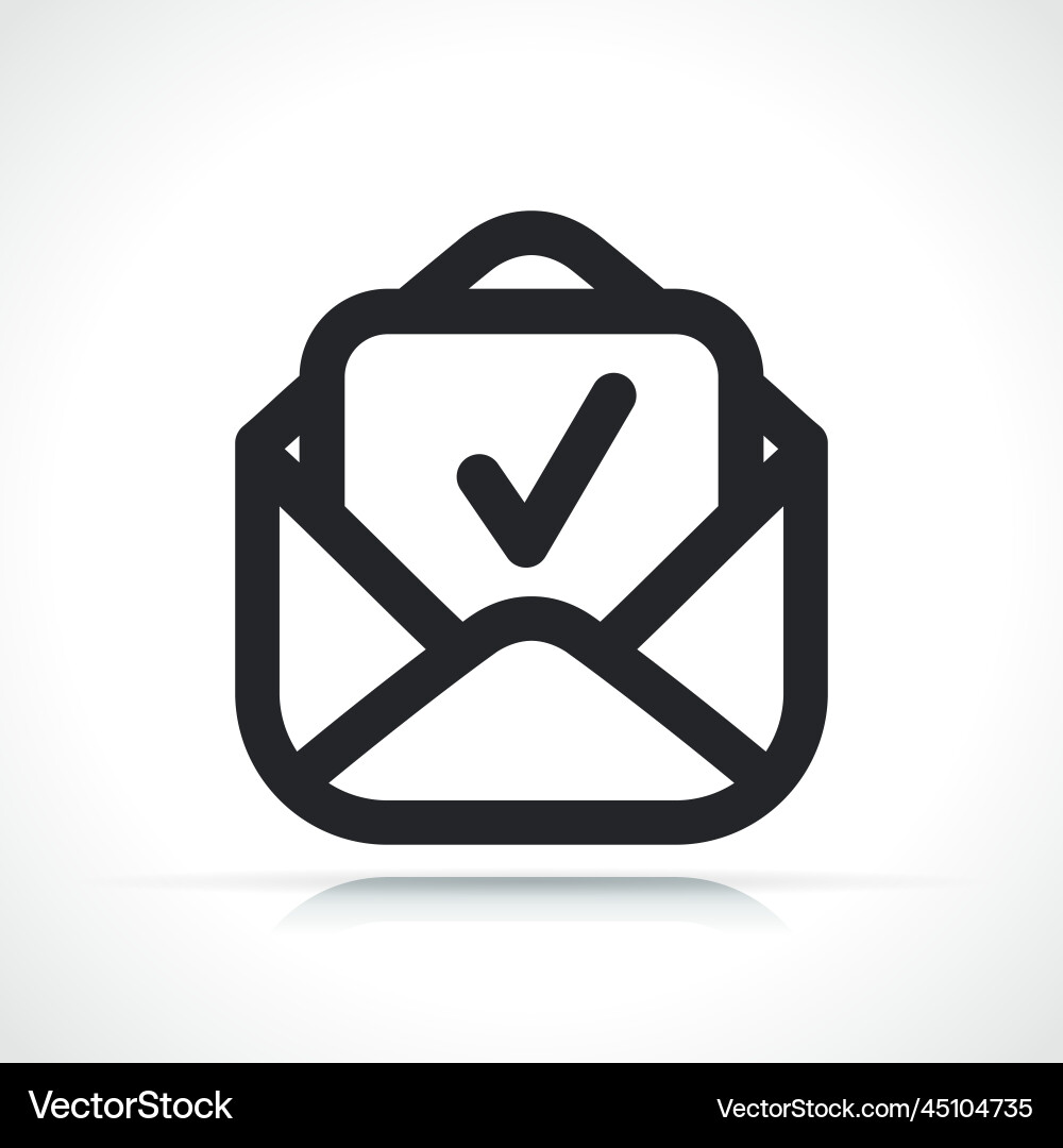 Open mail envelope with checkmark Royalty Free Vector Image