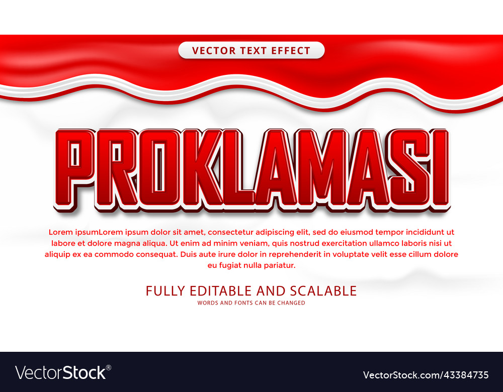 Proclamation text effect editable eps file