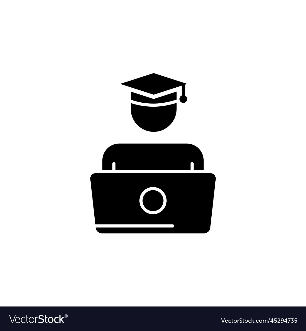 Student icon with computer laptop suitable Vector Image
