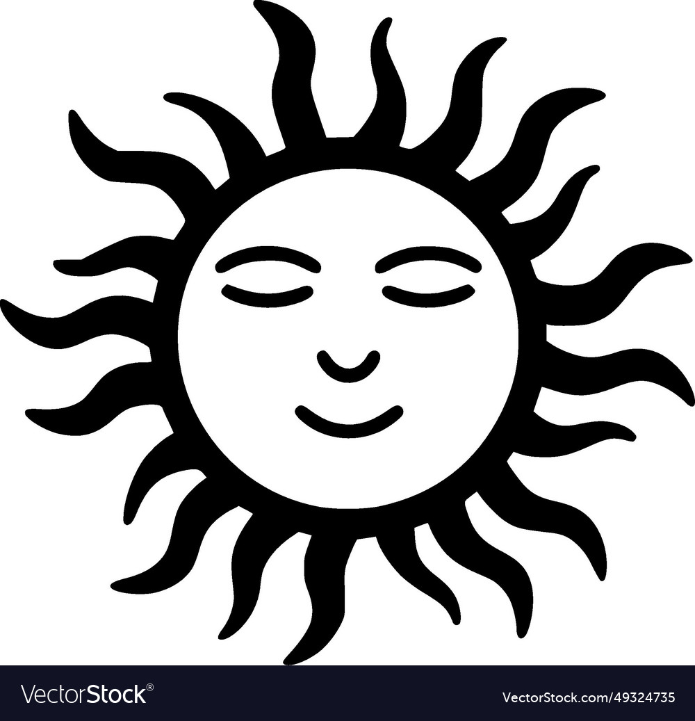 Sun - black and white isolated icon Royalty Free Vector