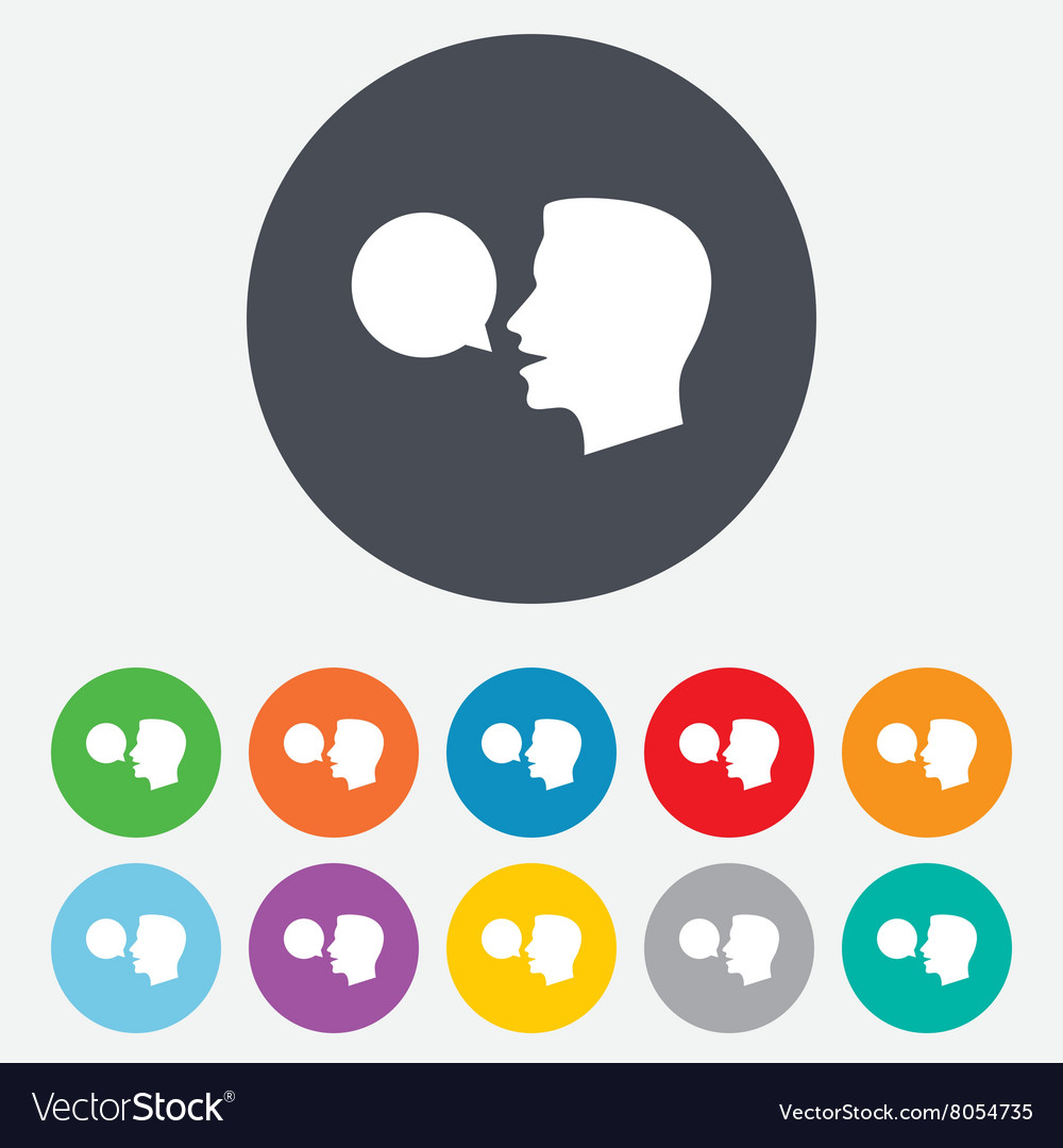 Talk or speak icon speech bubble symbol Royalty Free Vector