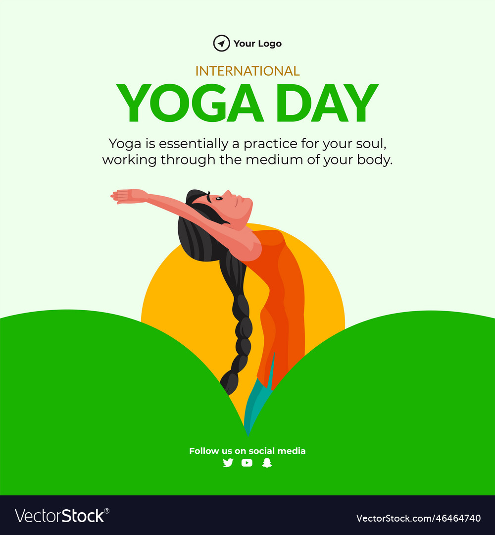 Banner design of international yoga day Royalty Free Vector