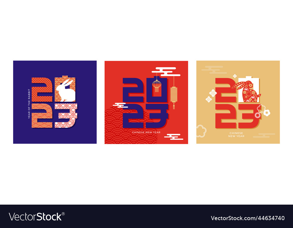 Chinese new year 2023 year of the rabbit Vector Image