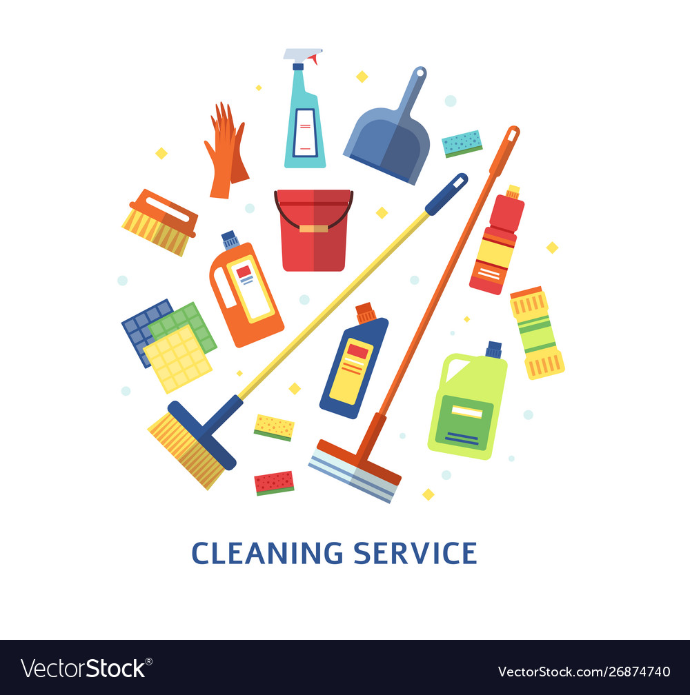 Cleaning Service Logo Or Branding Element Flat Vector Image