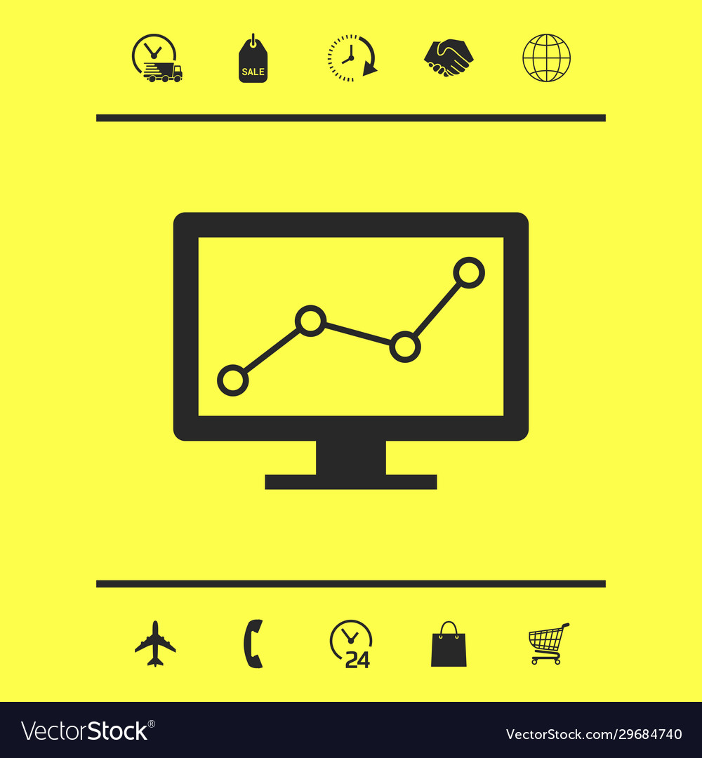 Computer monitors with graph graphic elements