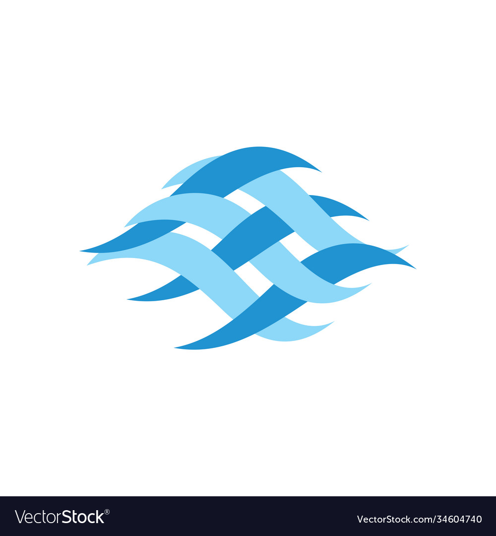 Curves linked overlapping motion flow logo