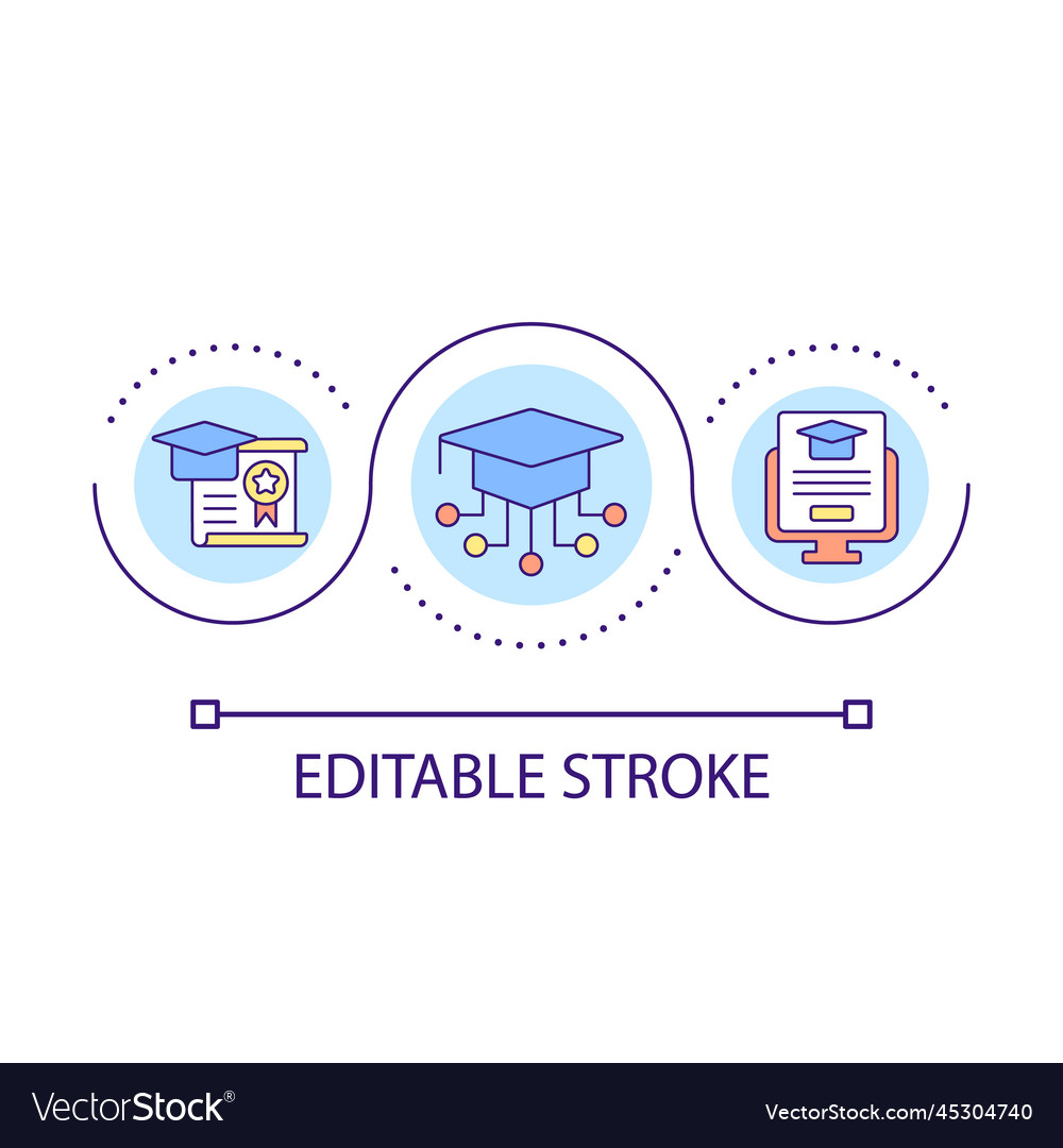 Elearning certification loop concept icon vector image Elearning certification loop concept icon