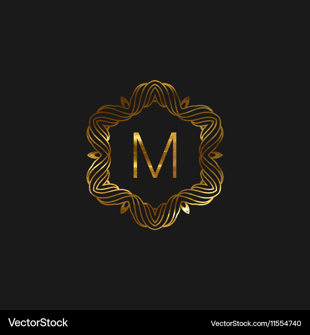 Floral monogram frame Royalty Free Vector Image
