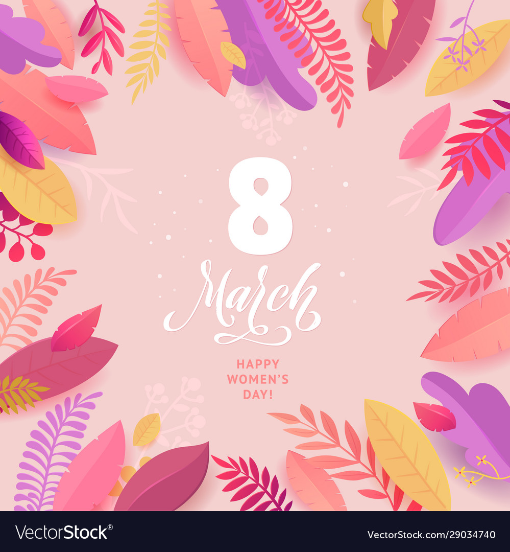 Glückliche Frauen Tag März 8 Banner mit Blume vector image Glückliche Frauen Tag März 8 Banner mit Blume