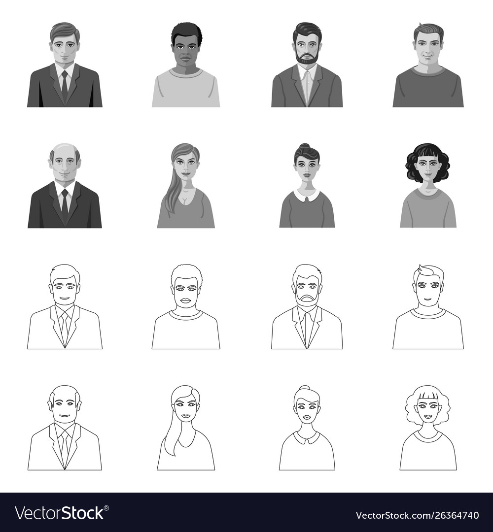 Isolated object hairstyle and profession logo vector image Isolated object hairstyle and profession logo