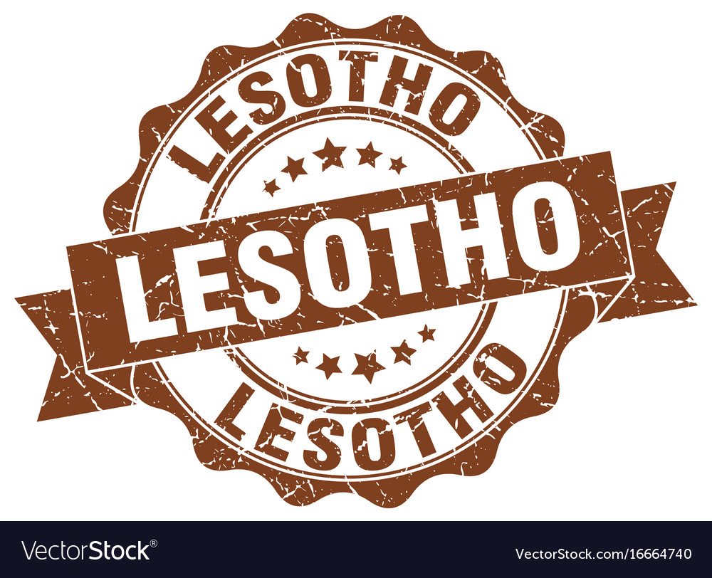 Lesotho round ribbon seal Royalty Free Vector Image