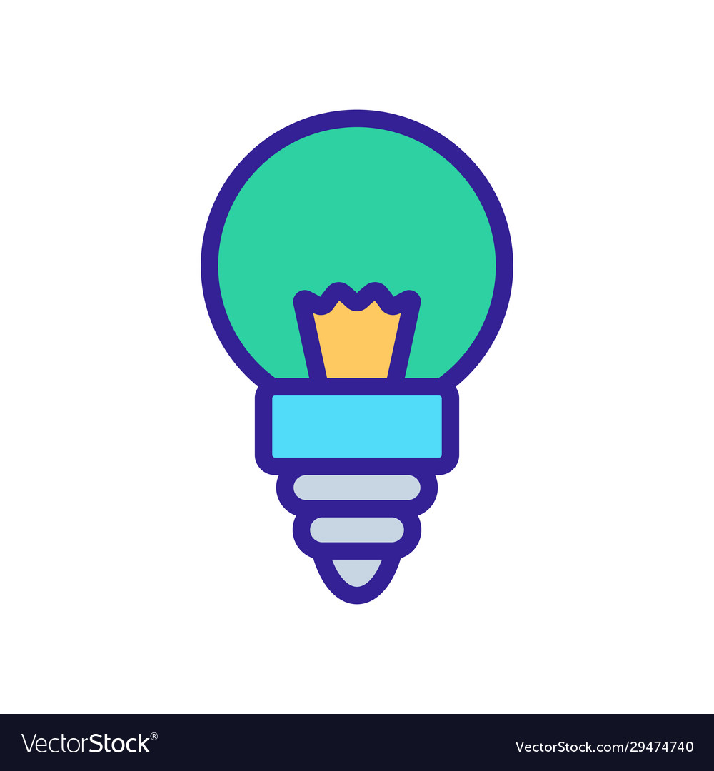 Light bulb icon isolated contour symbol