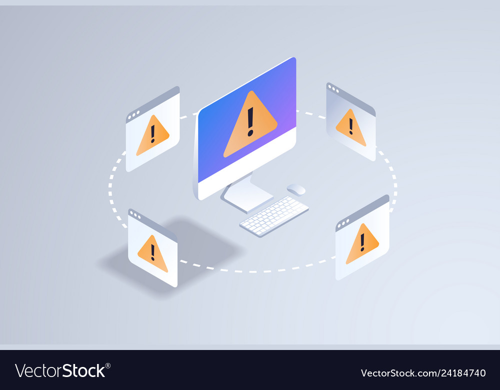 Problem computer application software error vector image Problem computer application software error