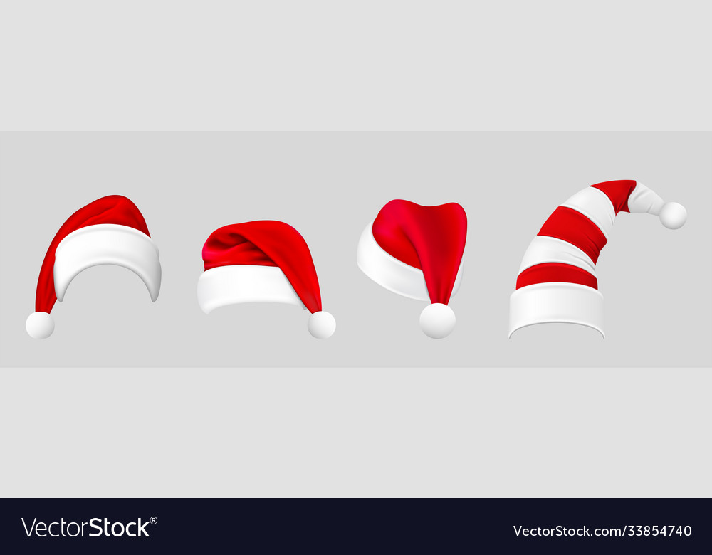 Reatistic christmas hats mockup