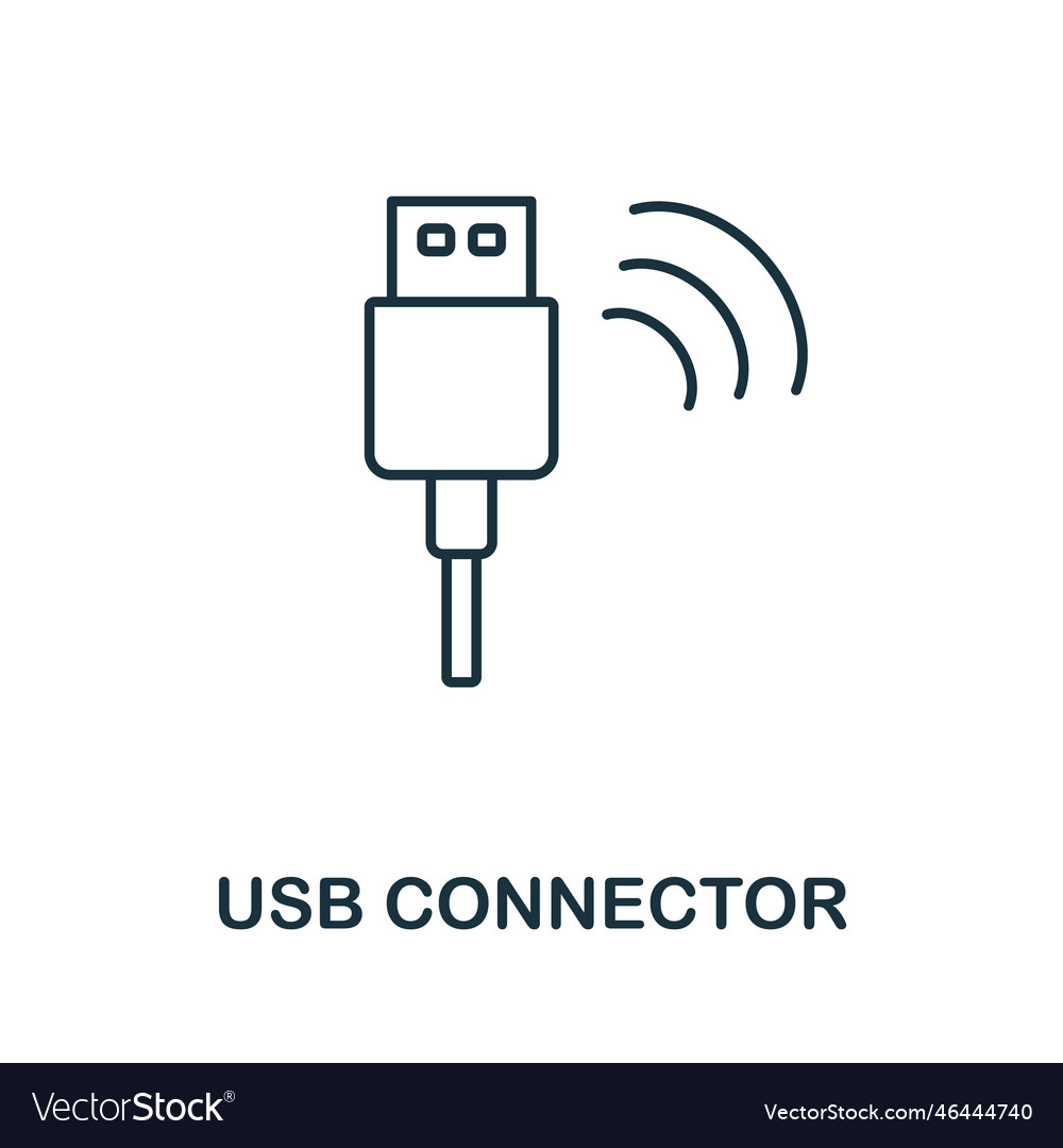 Usb connector line icon element sign from