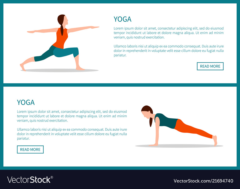 Yoga body and mind exercises color banner Vector Image