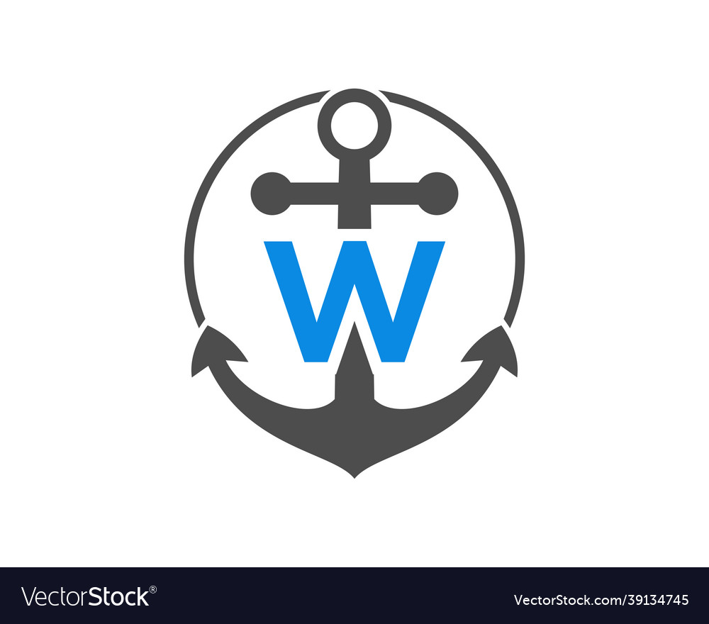 Anchor Logo mit w Buchstaben initial