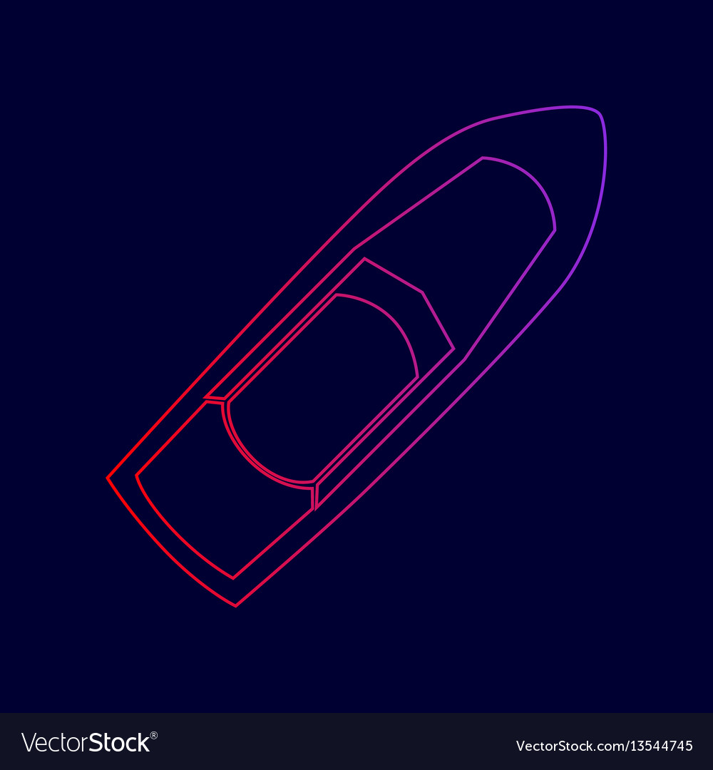 Boot Schild Linie Icon mit Gradienten von