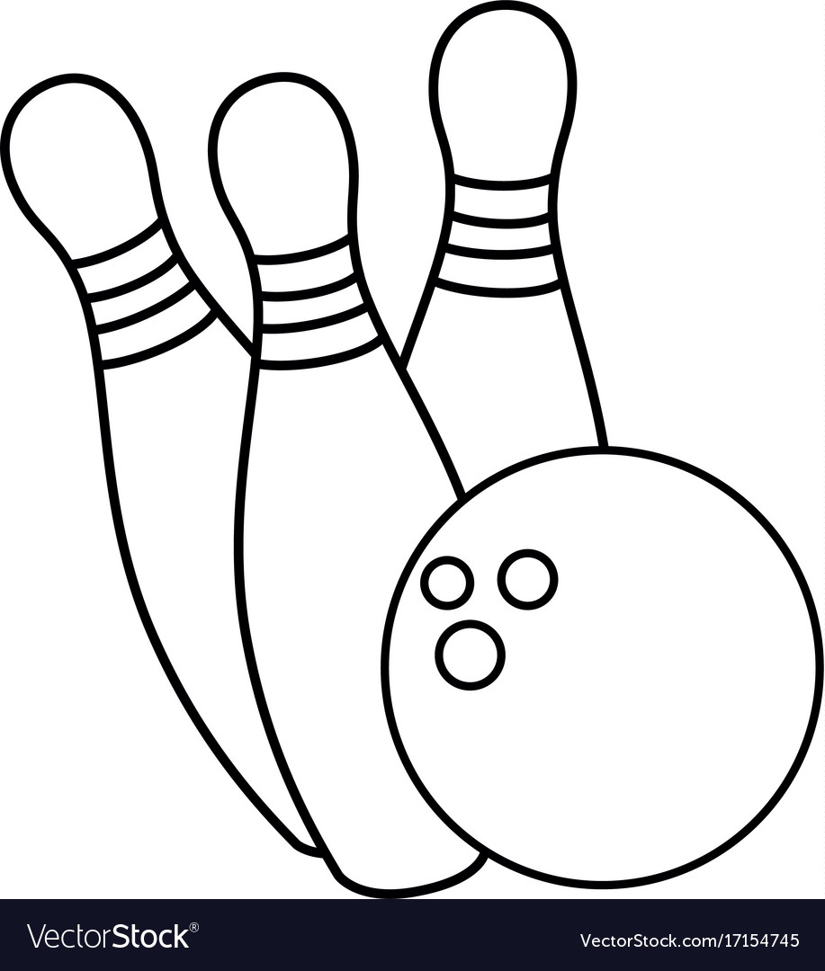 Bowling ball and pines sport icon Royalty Free Vector Image