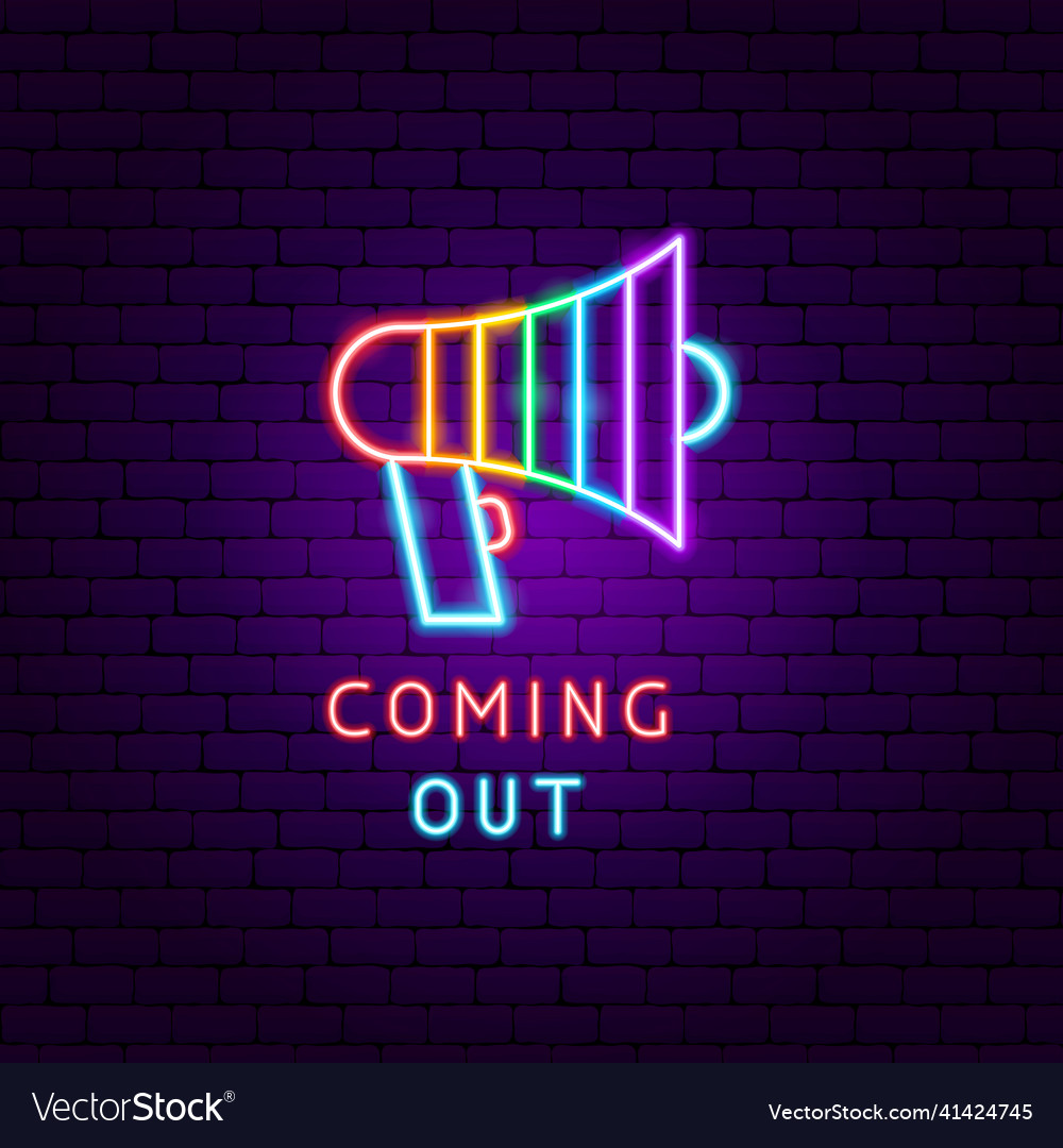 Coming out neon label Royalty Free Vector Image