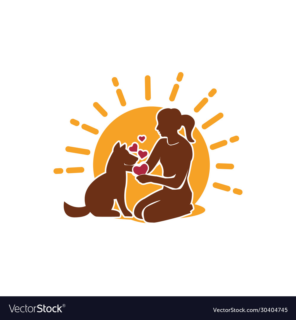 Concept design symbol women with dog