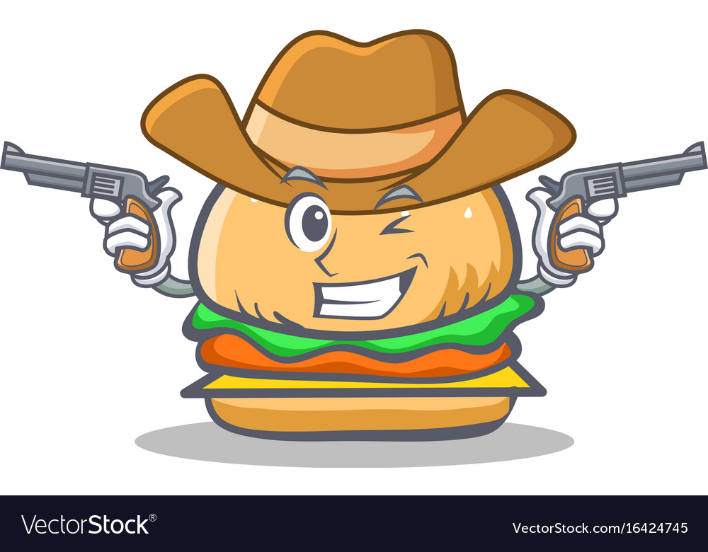 Cowboy Burger Charakter Fast Food