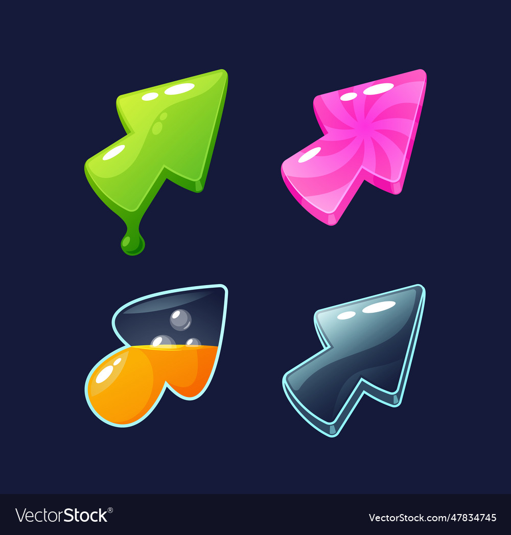 Game cursor icons showcasing sleek and modern