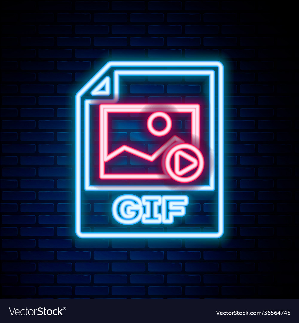 Glowing neon line gif file document download