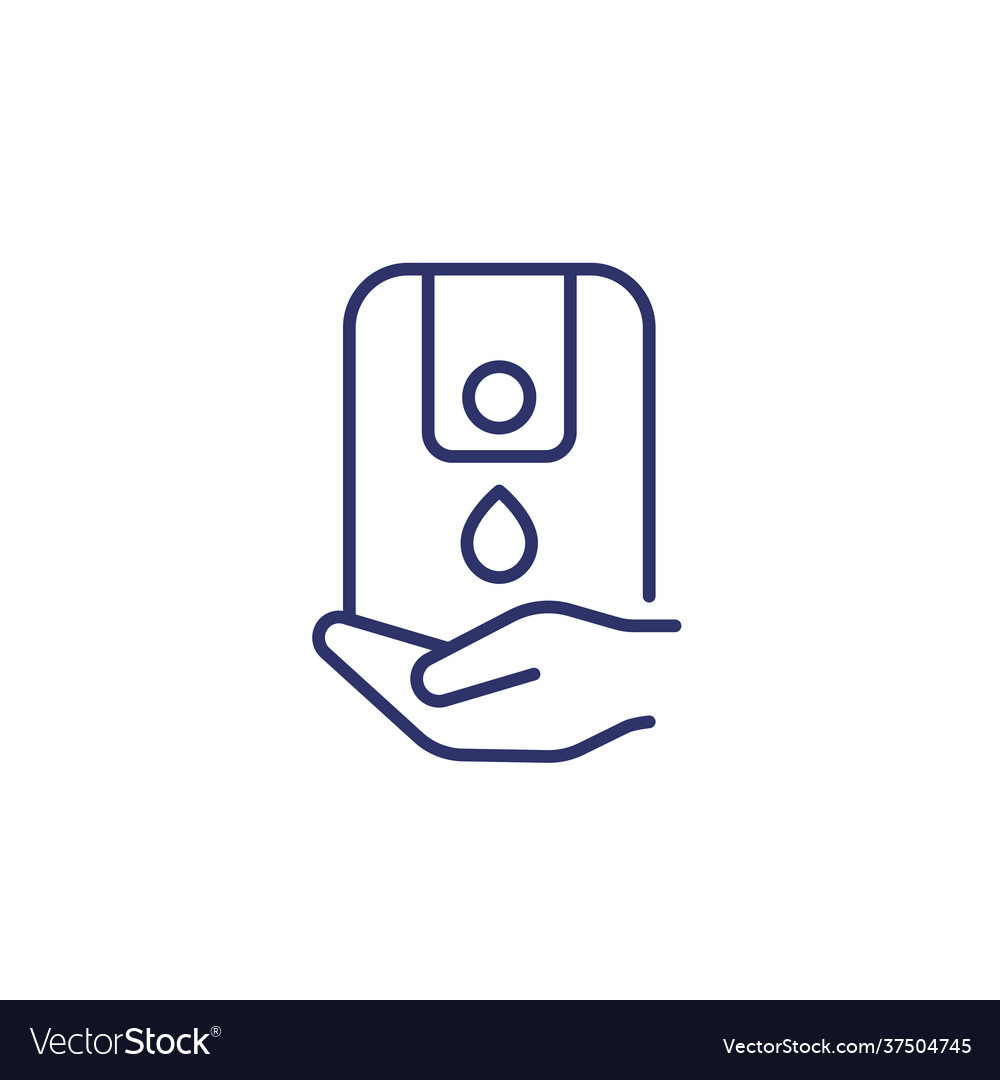 Hand Sanitizer oder Antiseptic Dispenser Line Icon