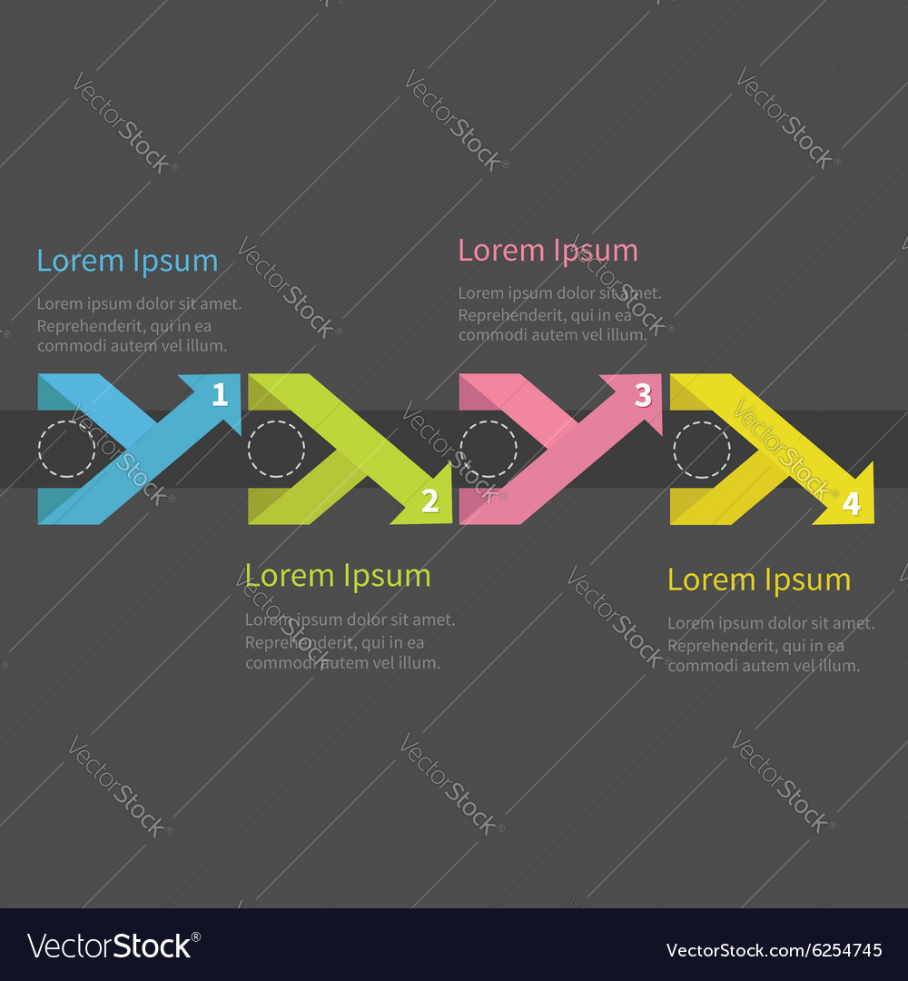 Infographic five step with ribbon up down arrow