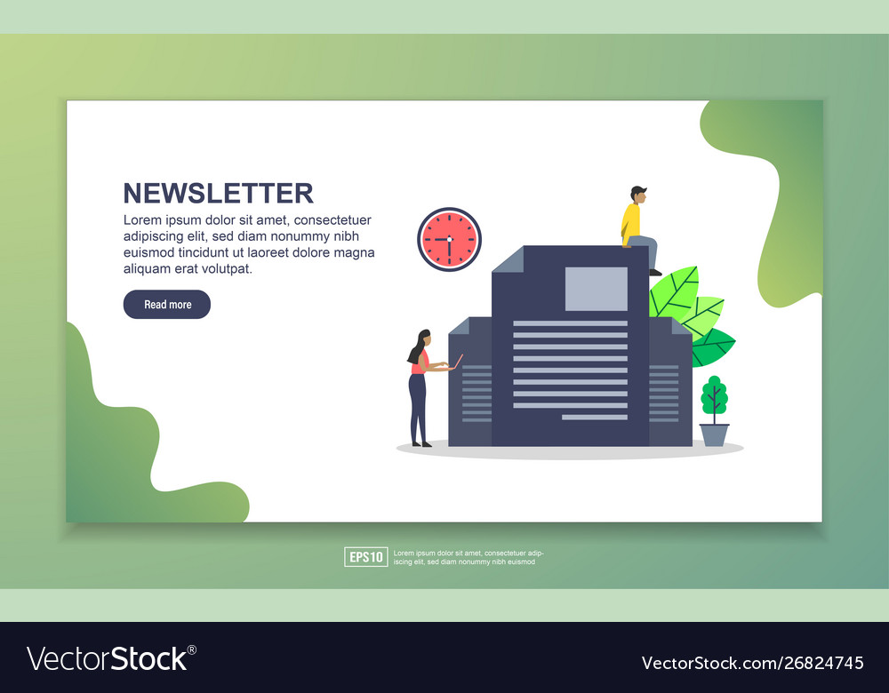 Landing page template newsletter modern flat