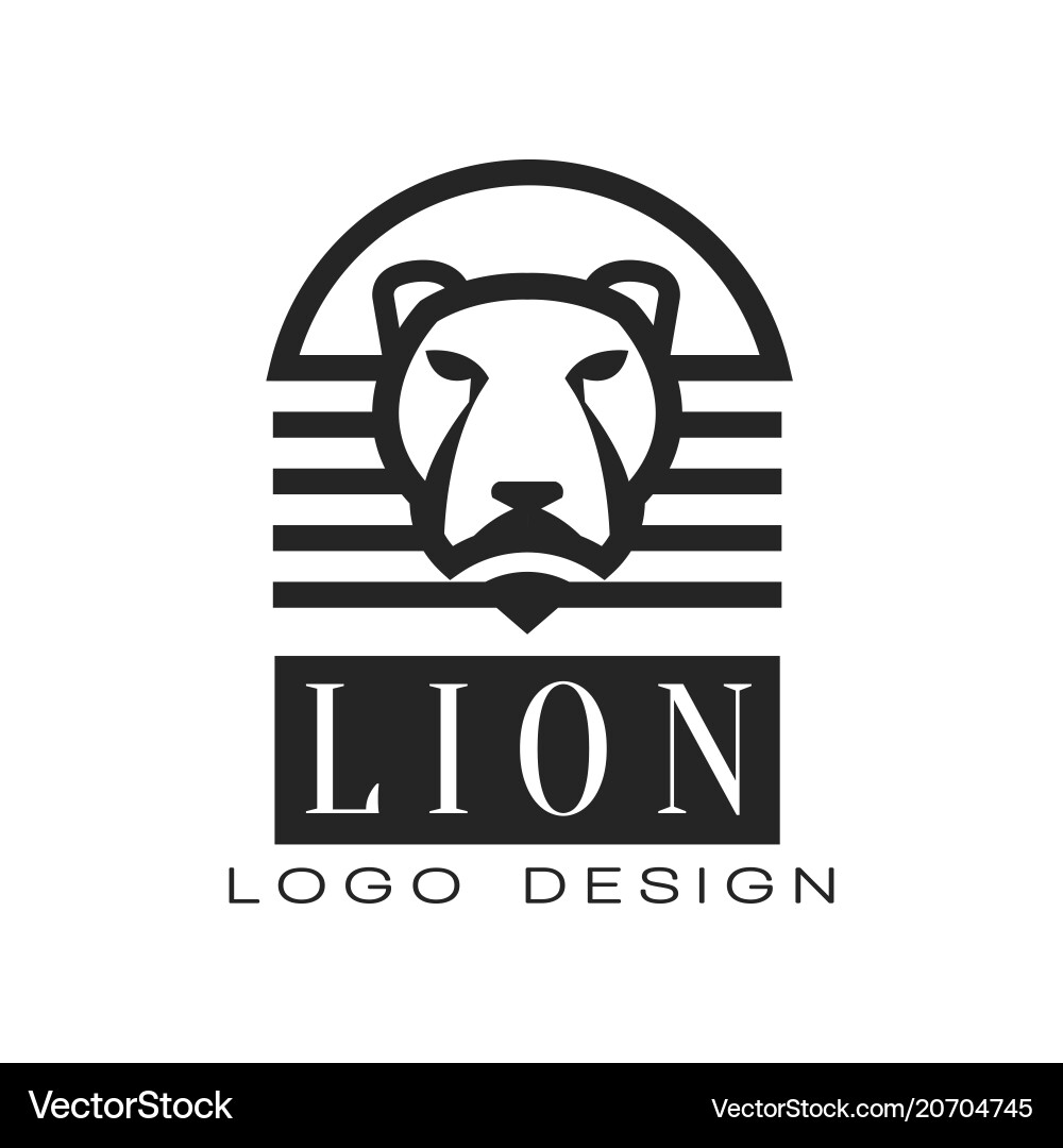 Lion Logo Design Element For Poster Banner Vector Image