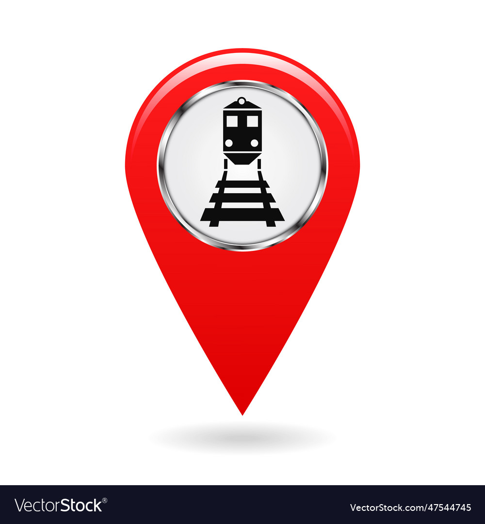 Map pointer index of rail traffic the train vector image Map pointer index of rail traffic the train