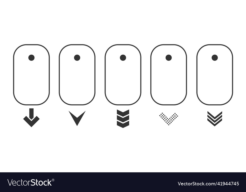 Modern linear pictogram of scroll down vector image Modern linear pictogram of scroll down
