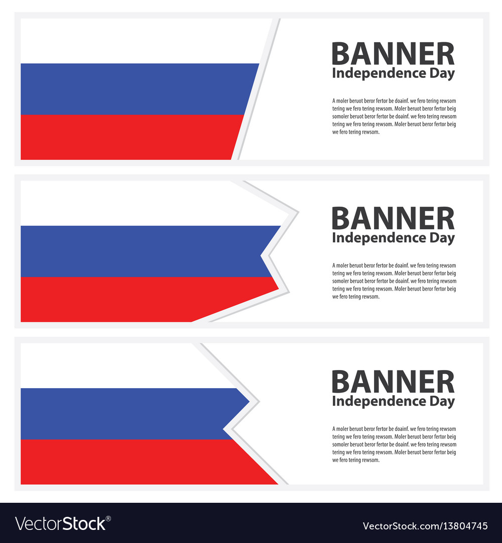 Russia flag banners collection independence day