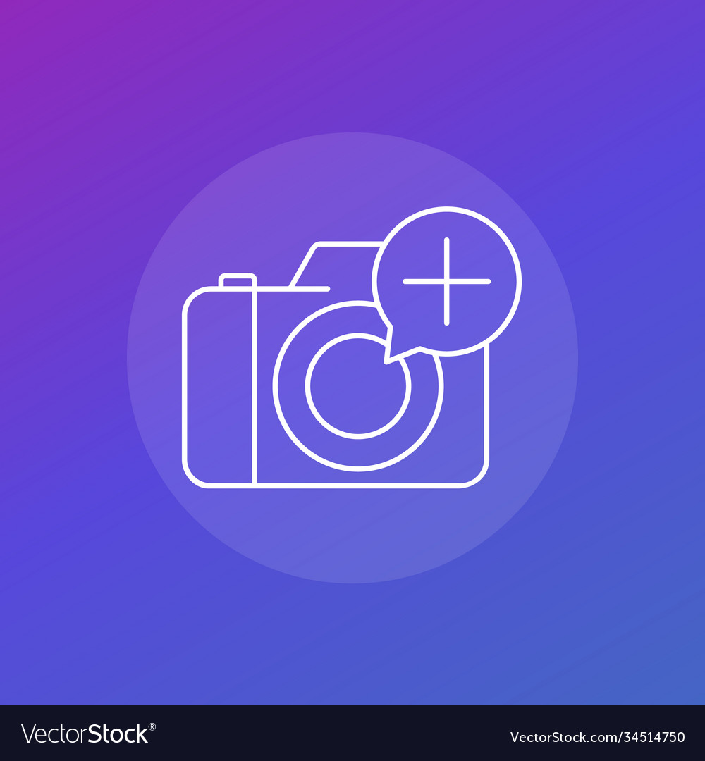 Add photo icon with camera linear