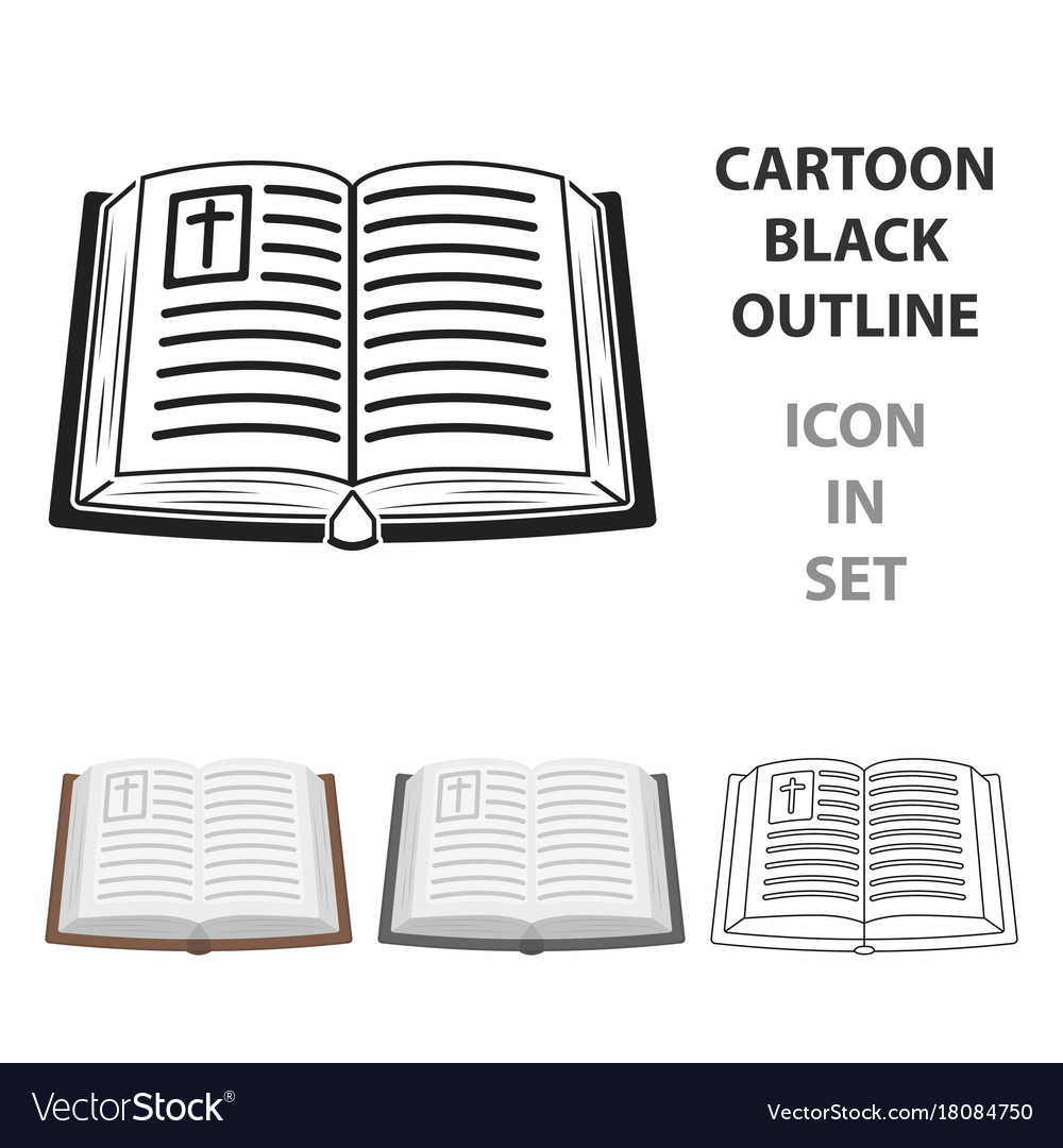 Bible icon in cartoon style isolated on white