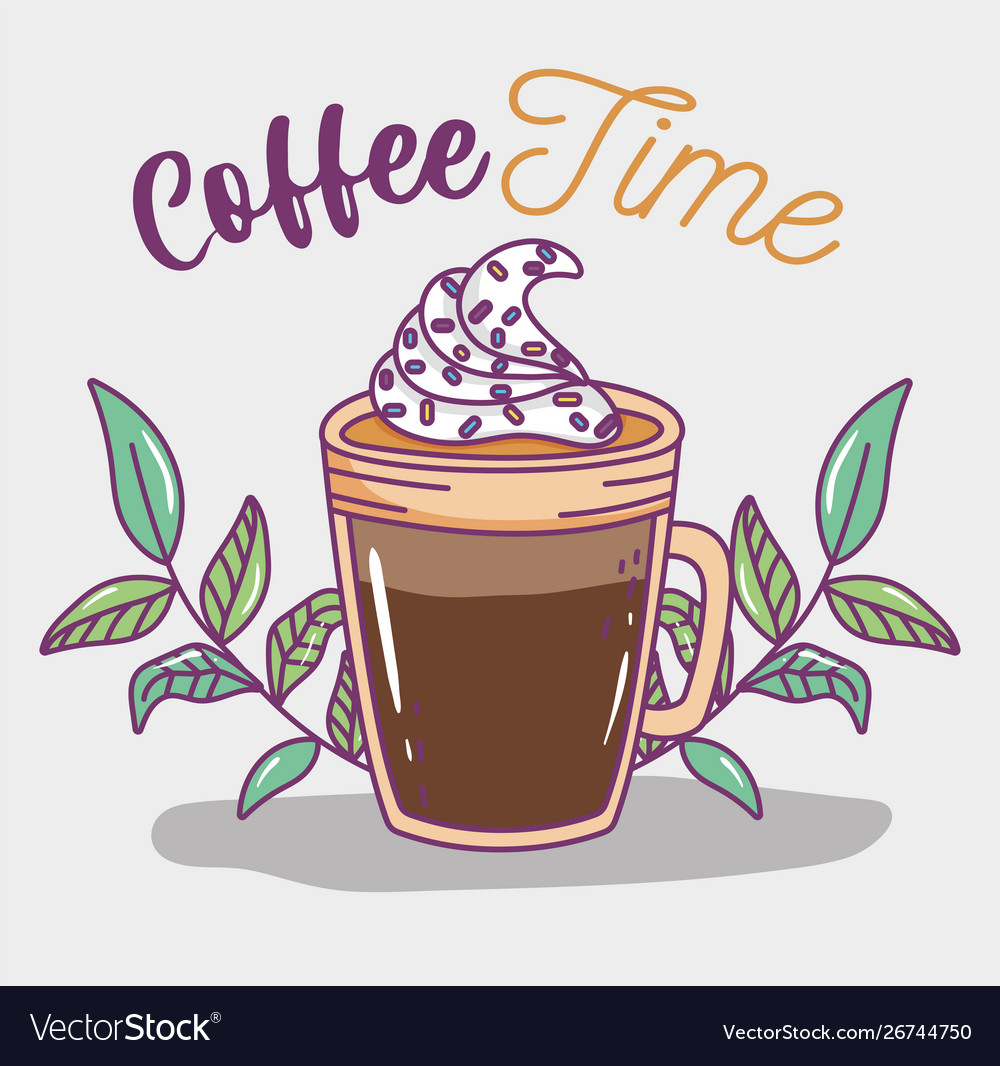 Coffee time sketch flat design