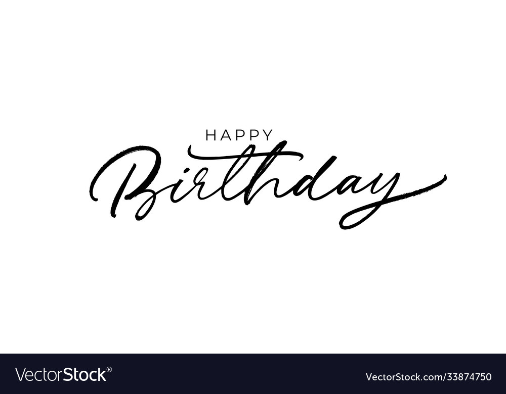 Happy birthday greeting card with lettering vector image Happy birthday greeting card with lettering