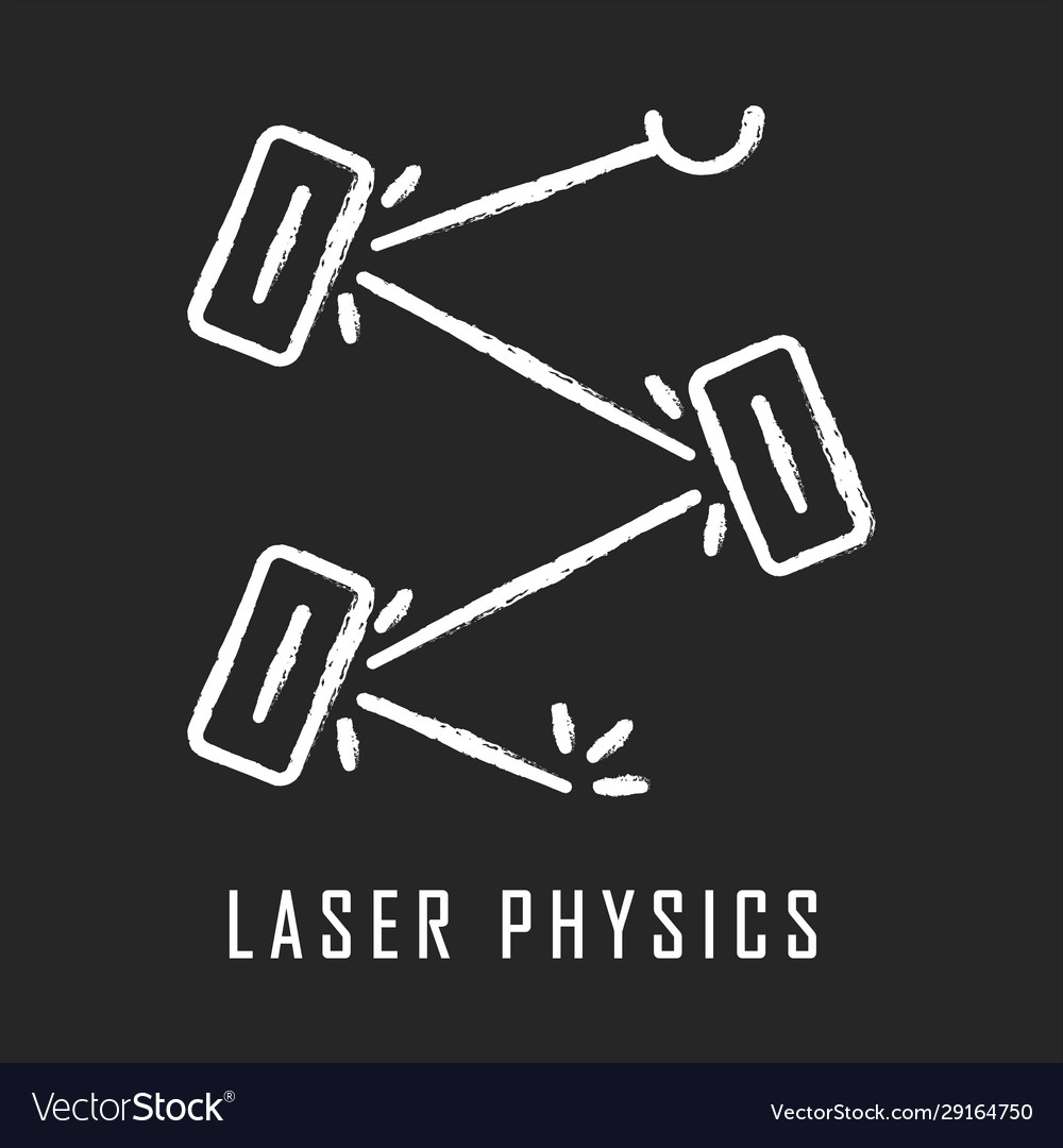 Laser physics chalk icon optics branch quantum Vector Image