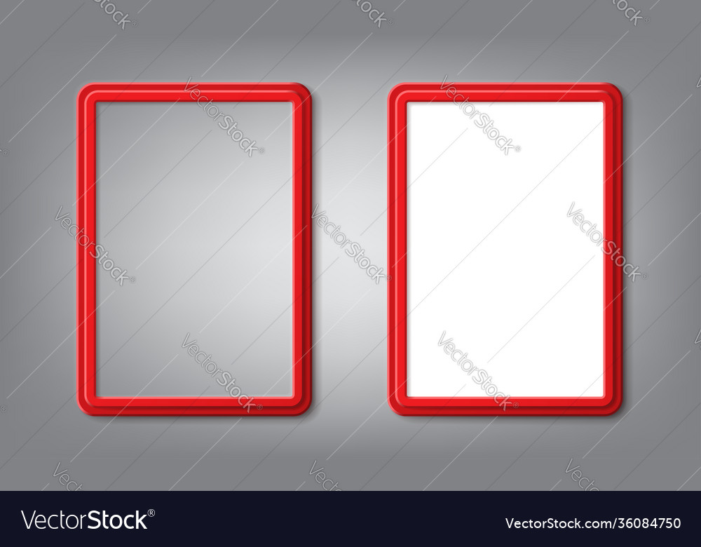 Realistic red frames with rounded corners Vector Image