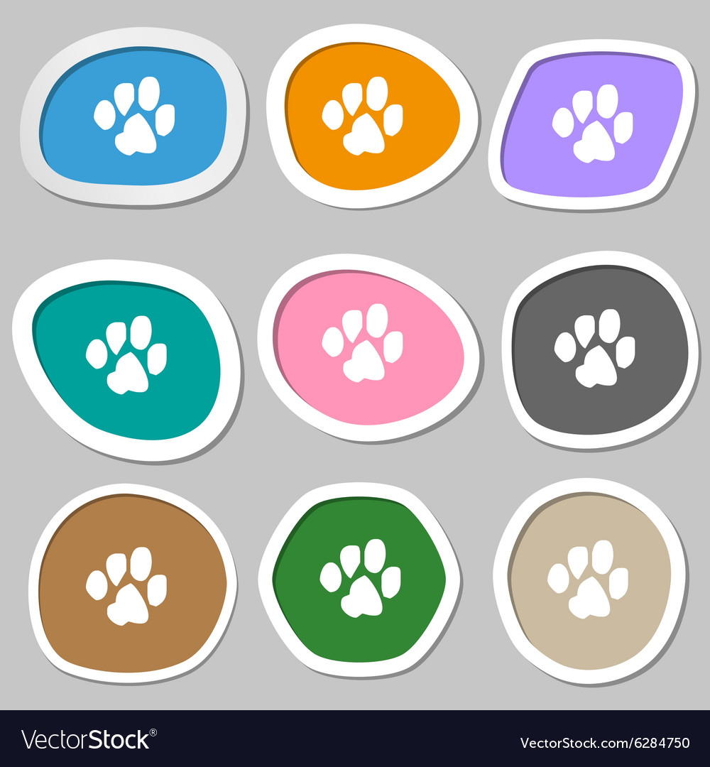 Trace dogs icon symbols multicolored paper Vector Image