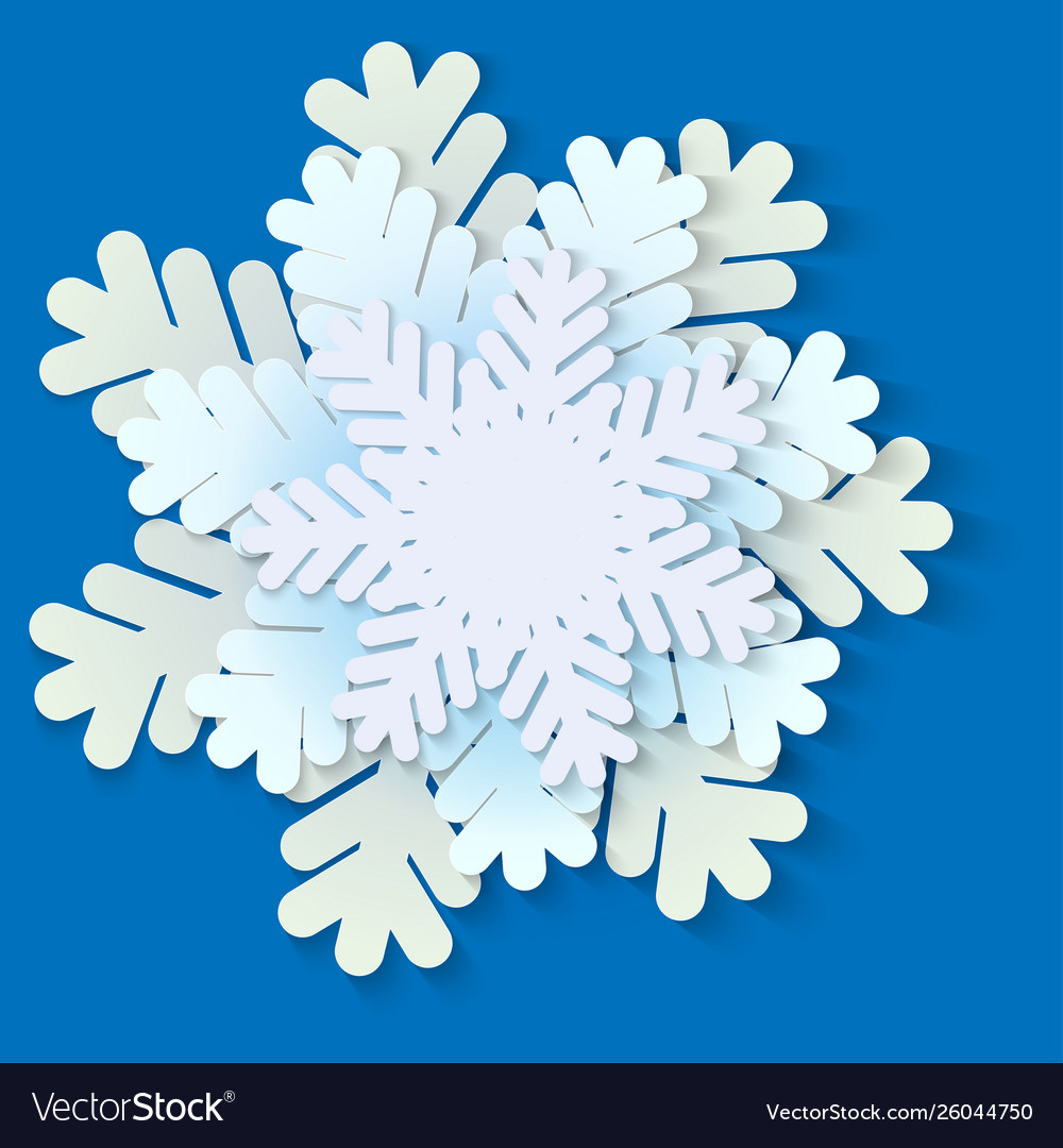 White and blue christmas paper snowflake